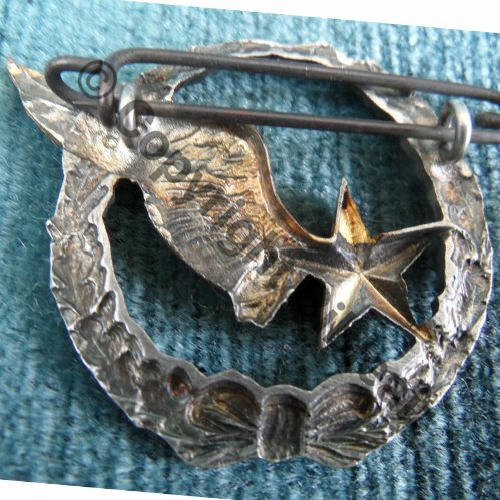 BREVET OBSERVATEUR AVION 1920.30  SM 2Anneaux Dos lisse irreg Embouti FAB BIJOUTIER G.UTEAU ex PIL CHASSE SPA.315 Src.claudestmartial 48Eur01.16 